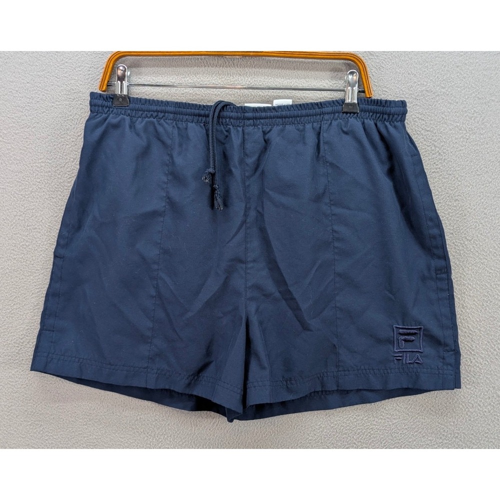 Fila Vintage Athletic Shorts Men's Size M Embroidered Logo Navy Blue Hong Kong - Picture 2 of 13